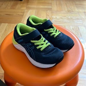 ASICS sneakers blue and yellow. Size 10 toddler